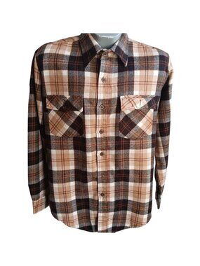 Vintage Skater Flannel Shirt Large LT Tall 80's JC Penney Plaid Grunge Distress